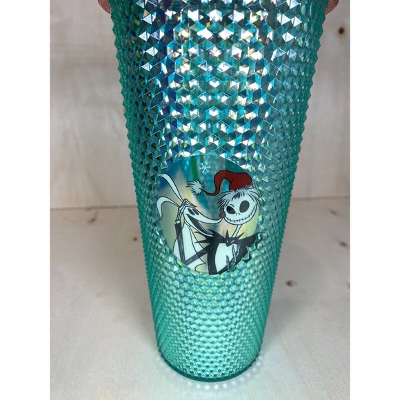 20 oz Jack and Zero Studded Tumbler Ice Green and Red Nightmare Before Christmas - Picture 3 of 7